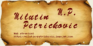 Milutin Petričković vizit kartica